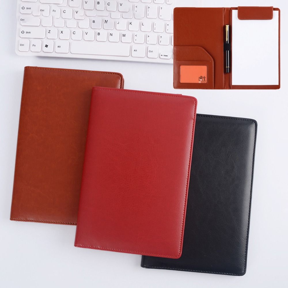 Leather Work Folder - PU Leather A5 File Folder With