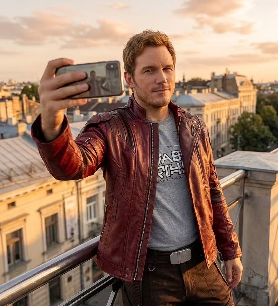 Leather Work Jacket - Peter Quill Cosplay Costume Lord Halloween