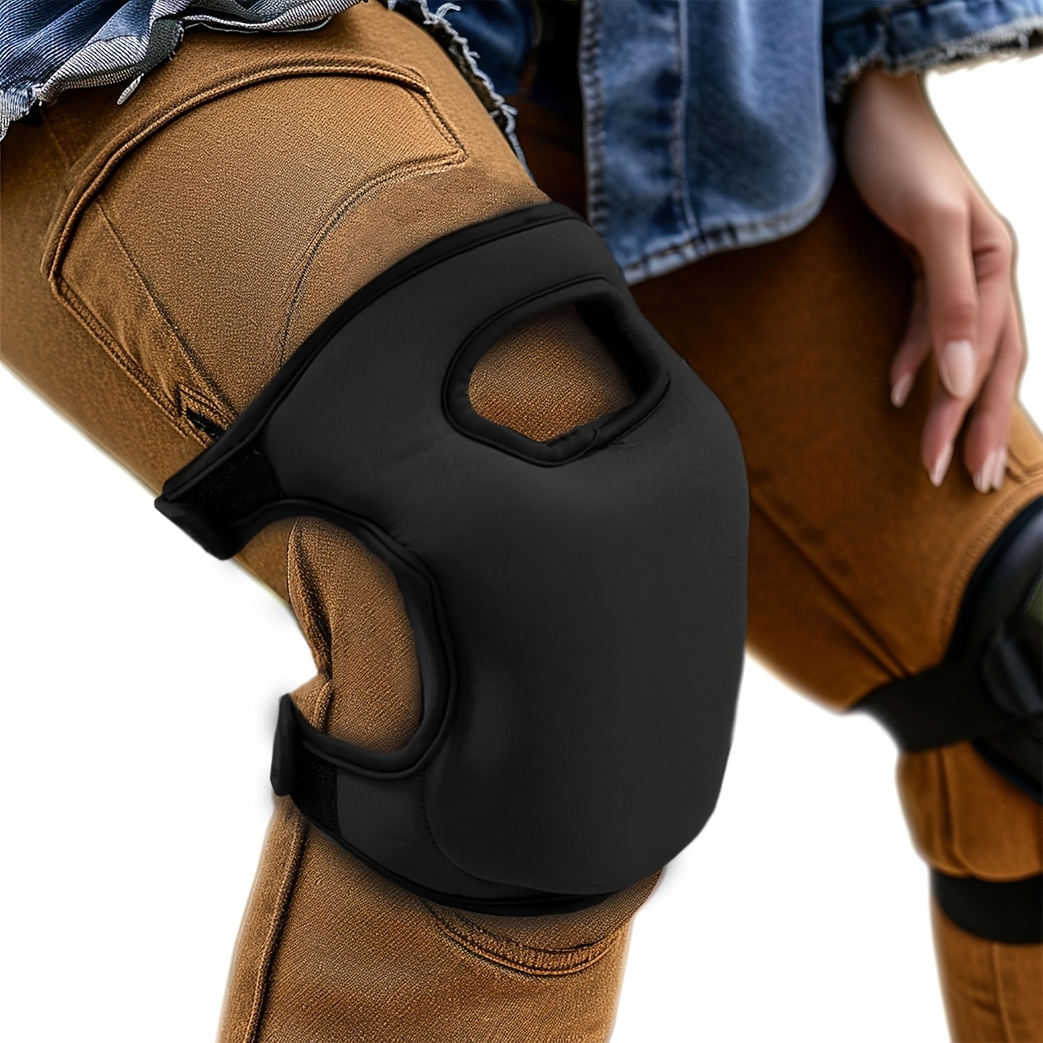 Leather Work Knee Pads - 2pcs Extra Thick Memory Foam Gardening
