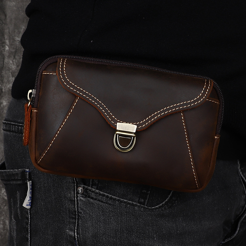Men's leather waist bag, men's - Leather Work Bag recension och pris