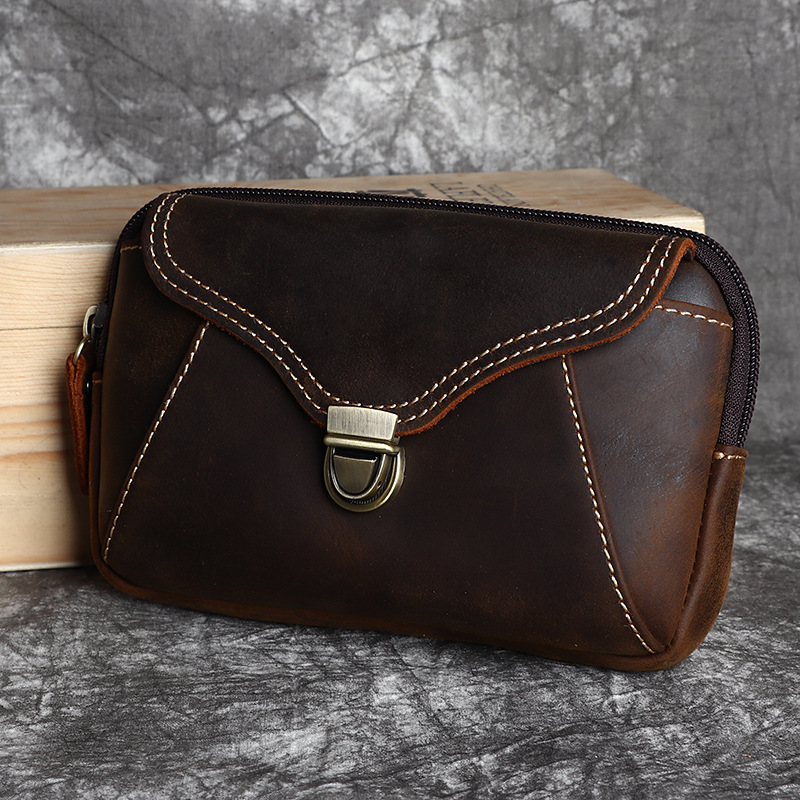 Men's leather waist bag, men's - Leather Work Bag recension och pris