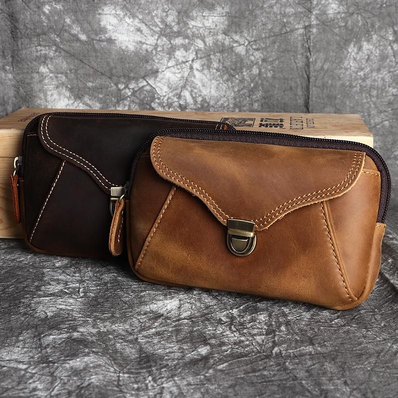 Men's leather waist bag, men's - Leather Work Bag recension och pris