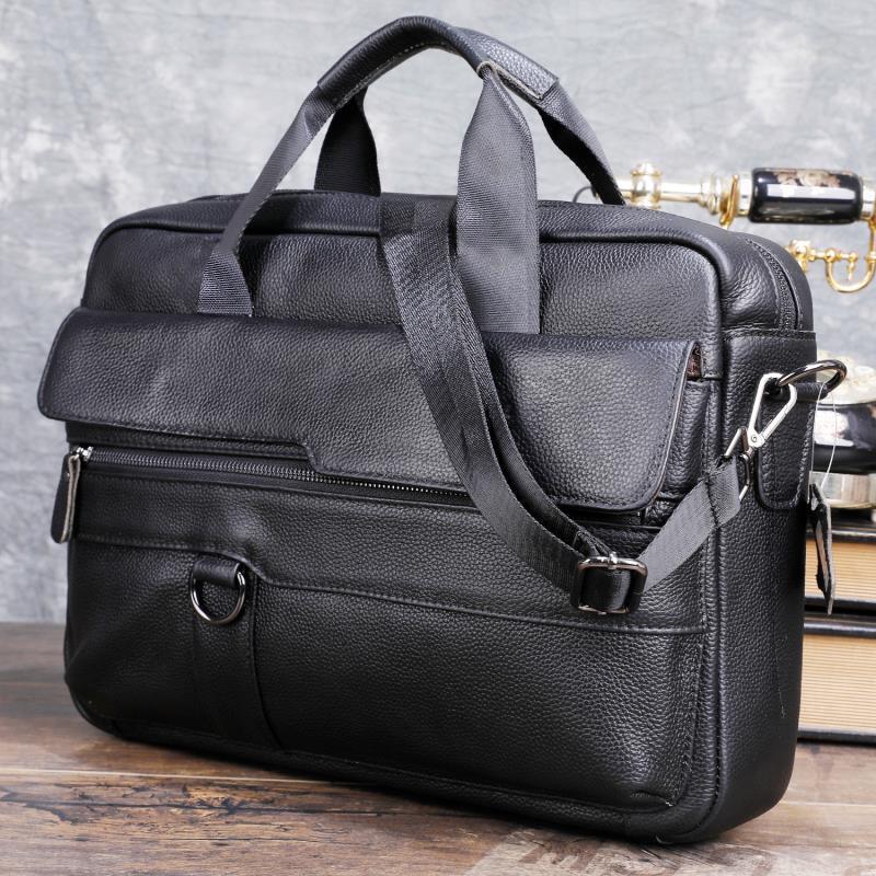 Large Men's Genuine Leather Ha - Leather Work Bag recension och pris