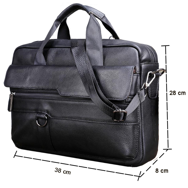 Large Men's Genuine Leather Ha - Leather Work Bag recension och pris
