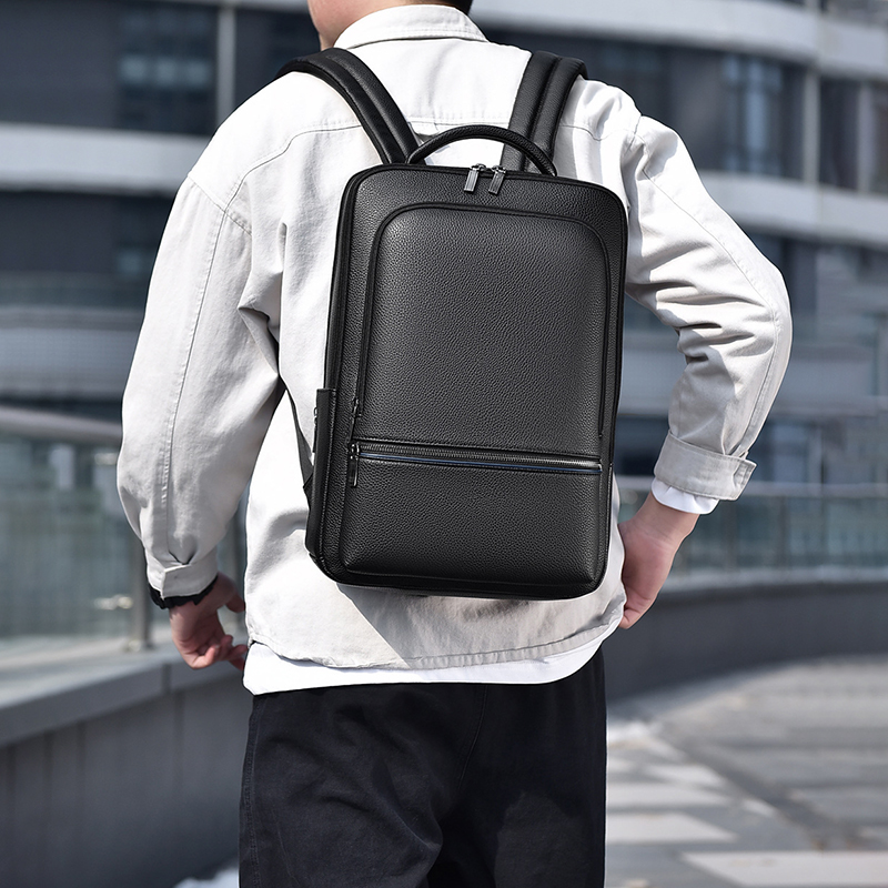 PU Leather Men's Backpack USB  - Leather Work Bag recension och pris