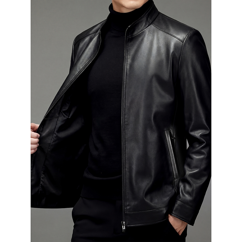 100% sheepskin genuine leather - Leather Work Jacket recension och pris