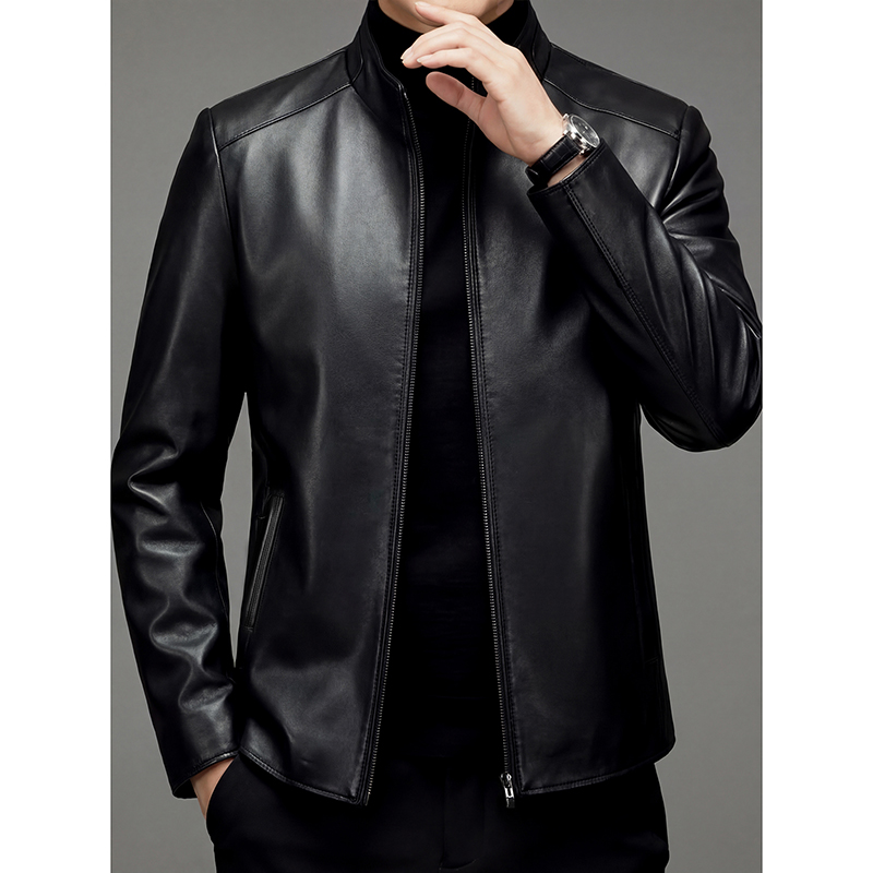 100% sheepskin genuine leather - Leather Work Jacket recension och pris