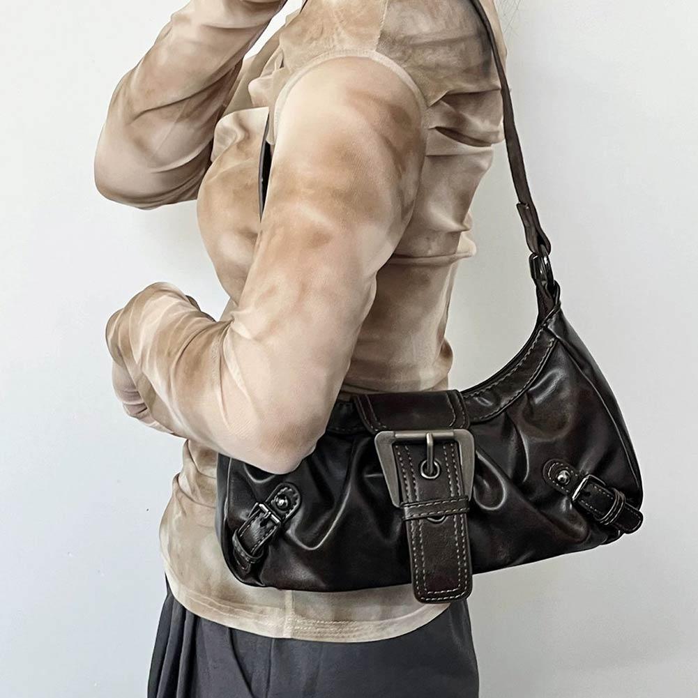 Y2K Retro Pleated Hobo Shoulde - Leatherwork Workshop recension och pris