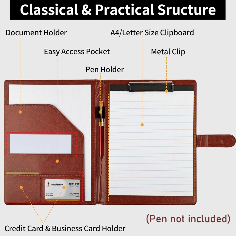 Multifunctional Leather Folder - Leather Work Folder recension och pris
