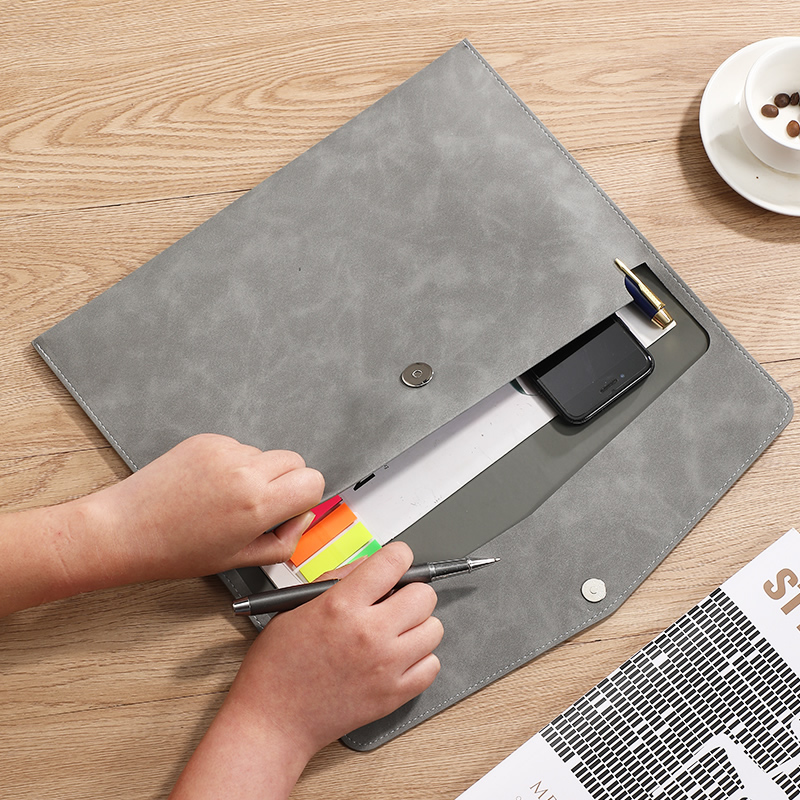 A4 PU Leather Document Bag wit - Leather Work Folder recension och pris