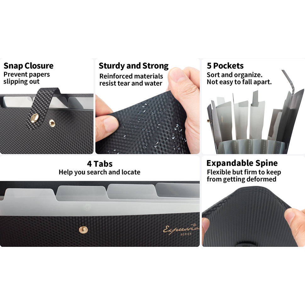 Expanding File Folder,5 Pocket - Leather Work Folder recension och pris