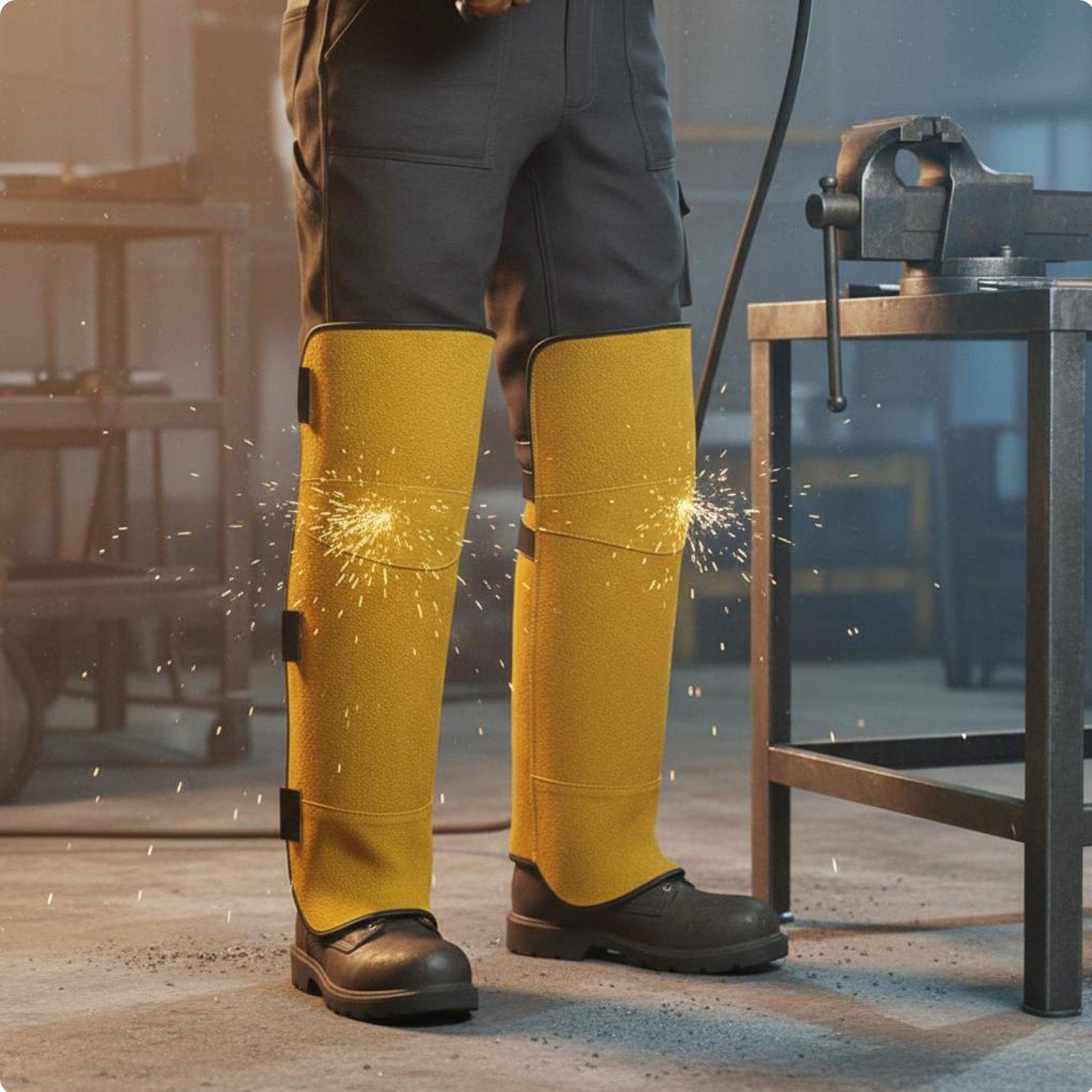 Welder Gaiters  Knee Pads Bovi - Leather Work Knee Pads recension och pris
