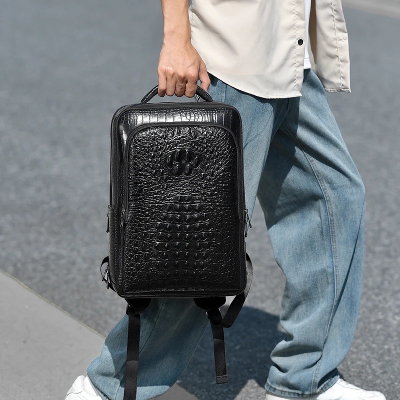 New Men's Crocodile Patterned  - Leather Work Bag recension och pris