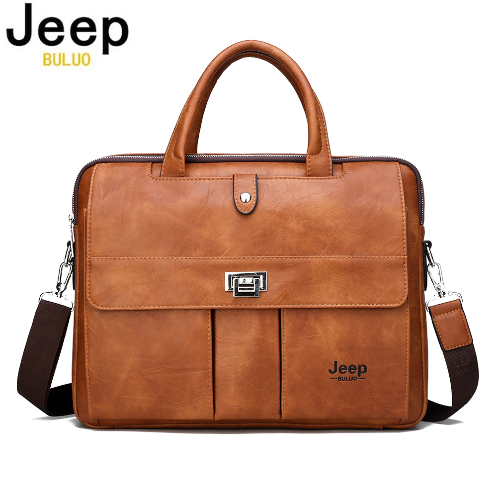 Jeep Buluo Men's Leather Brief - Leather Work Bag recension och pris