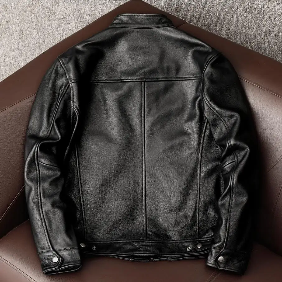 Wholesales.100% real cowhide C - Leather Work Jacket recension och pris