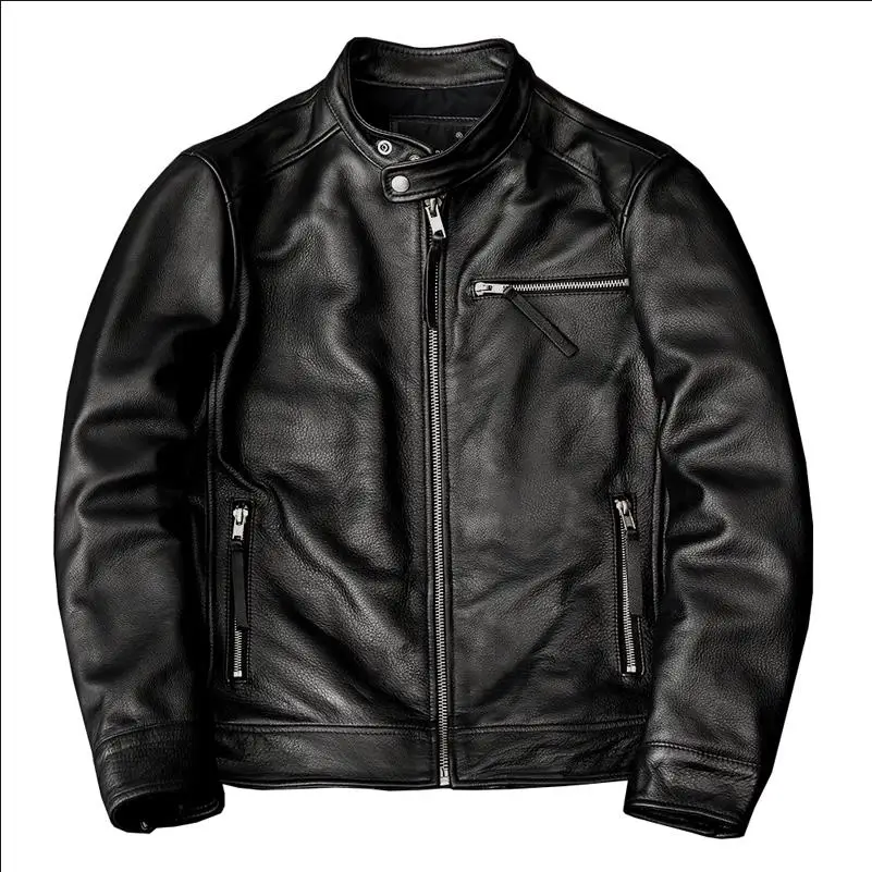 Wholesales.100% real cowhide C - Leather Work Jacket recension och pris