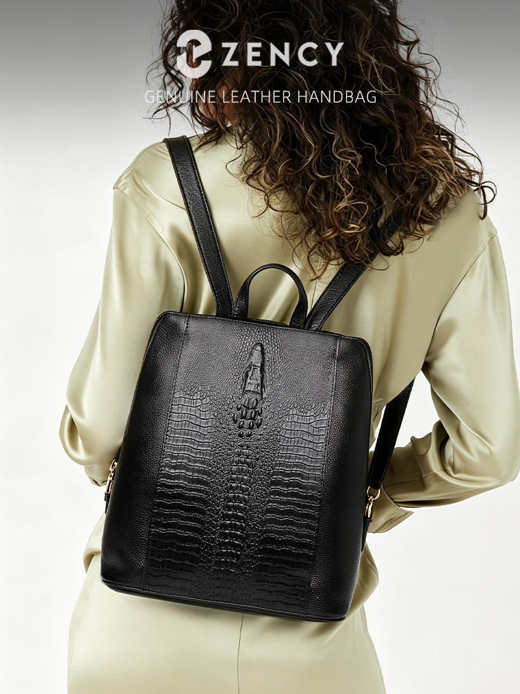 Zency Women's Crocodile Leathe - Leather Work Bag recension och pris