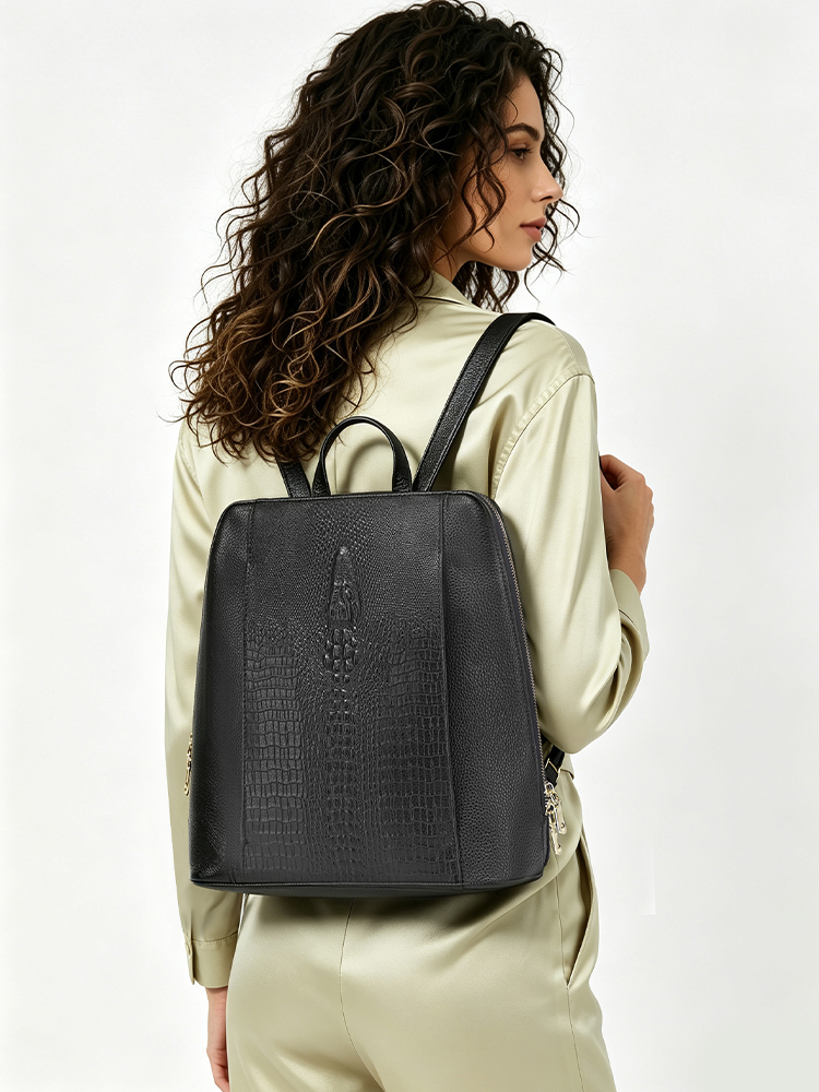 Zency Women's Crocodile Leathe - Leather Work Bag recension och pris