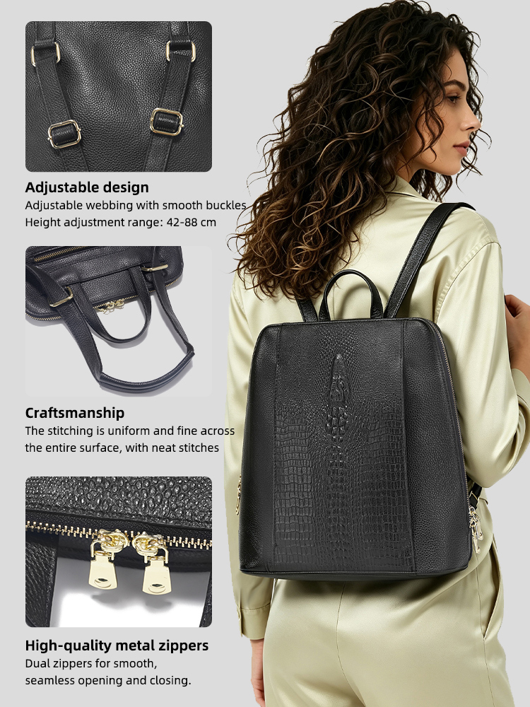 Zency Women's Crocodile Leathe - Leather Work Bag recension och pris